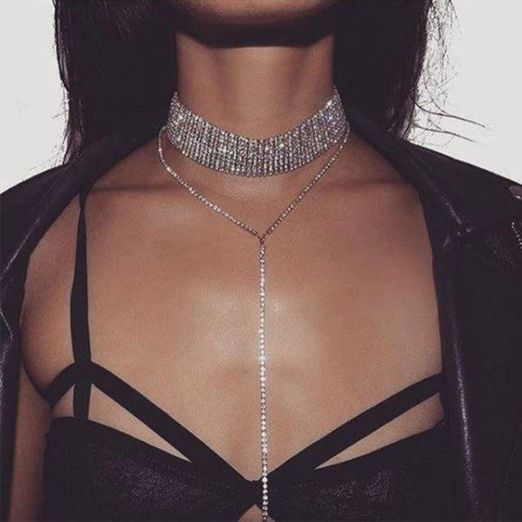 Gold Silver Supernatural Luxury Crystal Chokers Women