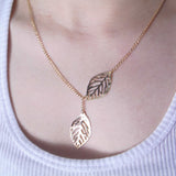 Free Shipping New Fashion Heart Leaf Moon Pendant Necklace Crystal Necklace