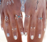 Set leaf Heart Crown Rings