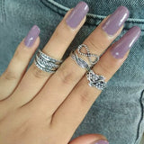 Set leaf Heart Crown Rings