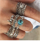 Set leaf Heart Crown Rings