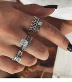 Set leaf Heart Crown Rings