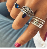 Set leaf Heart Crown Rings