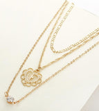 Trendy Jewelry Women Multilayer Necklace Heart Shaped Cross Pandent Gold Color