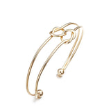 Punk Simple bracelet double knot Loop Metal chain bracelet