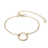 Punk Simple bracelet double knot Loop Metal chain bracelet