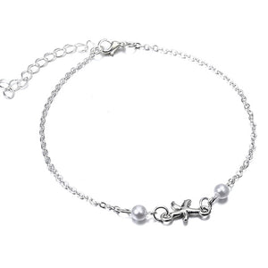 Foot Chain Tibetan Silver Plated Hollow Plum Flowers Heart-Shaped Anklet