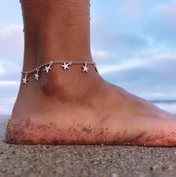 Brand Jewelry Fashion Anklet in Silver Color Beads