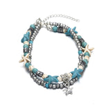 Vintage Shell Beads Starfish Anklets For Women New Multi Layer Anklet