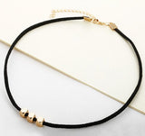 Fashion Chokers Necklaces For Women Black Velvet Gold Color