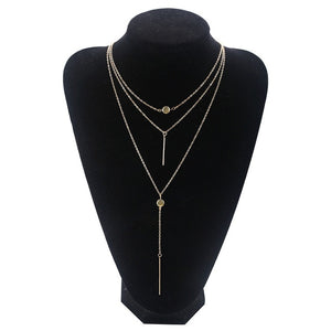 Bohemia Multilayer Round Coin Chain Necklace