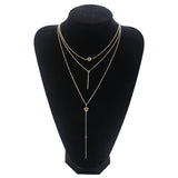 Bohemia Multilayer Round Coin Chain Necklace