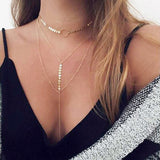 Hot Sale Gold Silver Sequins Long Tassel Star Choker