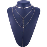 Hot Sale Gold Silver Sequins Long Tassel Star Choker