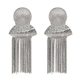 long dangle metal tassels earrings