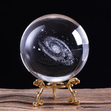 60mm/80mm 3D Laser Engraved Galaxy Crystal Ball Miniature Model Crystal Craft Sphere Ornament Globe Glass Home Decor Gift