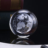 60mm 3D Crystal  Earth Ball Miniature Model Globe Laser Engraved Crystal Craft Sphere Home Decoration  Accessories Gift Ornament