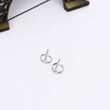 Minimalist Jewelry Gold Sliver Punk Geometric Round Circle Stud Earrings