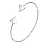 Fashion Punk Gold Chain Moon Leaf Crystal Geometry Open Bracelet