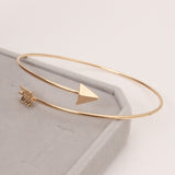 Fashion Punk Gold Chain Moon Leaf Crystal Geometry Open Bracelet