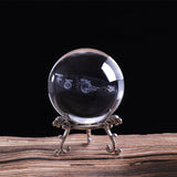 3D Solar System Crystal Ball Planets Glass Ball Laser Engraved Globe Miniature Model Home Decor Astronomy Gift Ornament 60/80mm