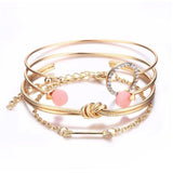 Fashion Round Crystal Bracelet Arrow Bump Bracelet