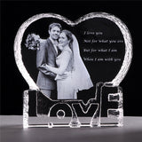 Custom Photo Heart Shape Crystal Photo Frame Personalized Photo Album Design Your Own Photo Ornament Valentine's Day Gift