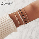Multilayer Bohemian Handmade Pink Crystal Beads Bracelets