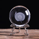 60mm/80mm Crystal Miniature Dandelion Ball 3D Laser Engraved Glass Craft Sphere Home Decoration Ornament Birthday Gift Feng Shui