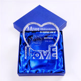 Gift for Mom Crystal Love Heart Present for Mother Laser Engraved Mom Gift From Daughter Keepsake Mother's Day Gift BirthdayGift