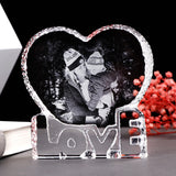 Photo Custom Crystal Photo Frame Love Heart Laser Engraved Customized Glass Wedding Photo Album Personalized Souvenirs Gift