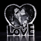 Photo Custom Crystal Photo Frame Love Heart Laser Engraved Customized Glass Wedding Photo Album Personalized Souvenirs Gift