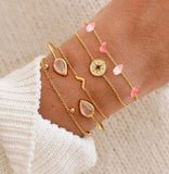 Multilayer Bohemian Handmade Pink Crystal Beads Bracelets