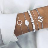 Turtle Heart Pearl Wave LOVE Crystal Marble Charm Bracelets