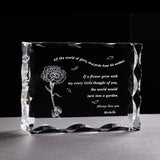 Customized Gift for Mom Glass Crystal Letter Frame Laser Engrave Present for Father Mother Personalized Souvenir Gift Birthday
