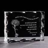 Customized Gift for Mom Glass Crystal Letter Frame Laser Engrave Present for Father Mother Personalized Souvenir Gift Birthday