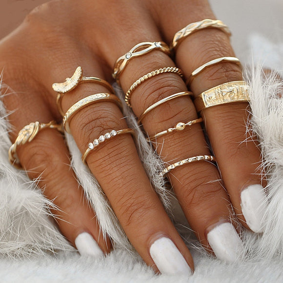 Charm Gold Color Midi Finger Ring