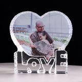 Customized Love Heart Crystal Photo Frame Personalized Picture Frame Wedding Gift for Guests Birthday Souvenir Father's Day Gift