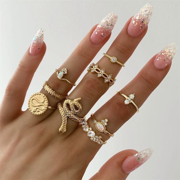 New Fashion Vintage Gold Color Finger Rings
