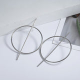 New Simple Fashion Gold Color Silver Plated Geometric Big Round Earrings