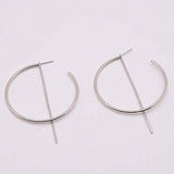 New Simple Fashion Gold Color Silver Plated Geometric Big Round Earrings