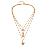 Donarsei Sexy Multilayer Sea Shell Choker Necklace