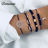 Donarsei Charm Multilayer Shell Bracelet