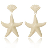 Colorful Starfish Cowrie Shell Drop Earring