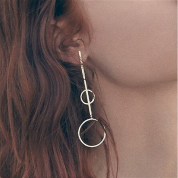 Contracted Street Snap Mass In Fashionable Circle Geometry Earrings