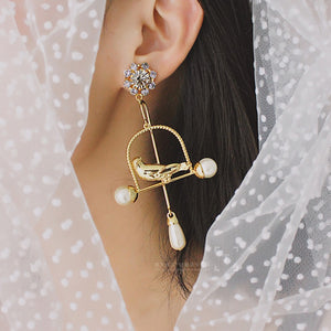 Lovely Birdcage pearl earrings