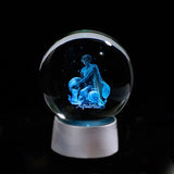 Crystal 12 Zodiac Sign Ball 3D Glass Constellation Globe LED Light Home Decoration Ornament Zodiac Charms Sphere 8CM