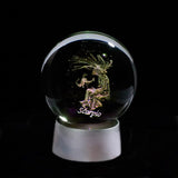 Crystal 12 Zodiac Sign Ball 3D Glass Constellation Globe LED Light Home Decoration Ornament Zodiac Charms Sphere 8CM