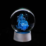 Crystal 12 Zodiac Sign Ball 3D Glass Constellation Globe LED Light Home Decoration Ornament Zodiac Charms Sphere 8CM