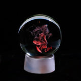 Crystal 12 Zodiac Sign Ball 3D Glass Constellation Globe LED Light Home Decoration Ornament Zodiac Charms Sphere 8CM